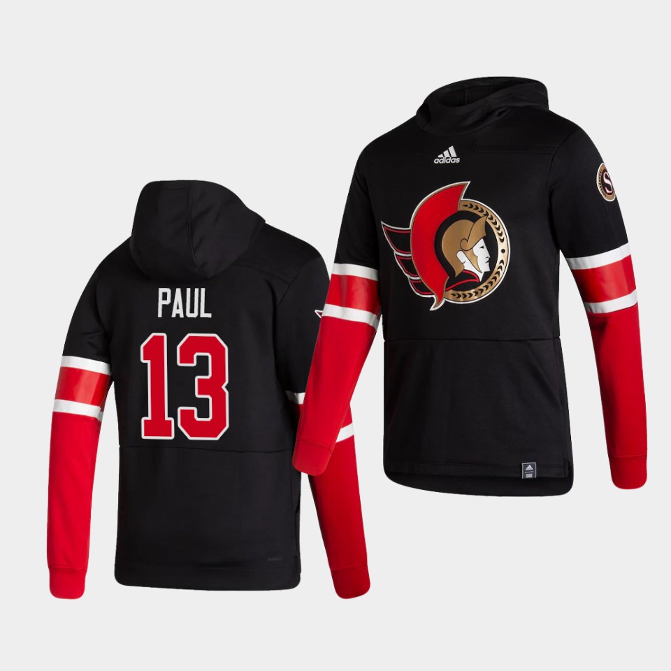Men Ottawa Senators #13 Paul Black NHL 2021 Adidas Pullover Hoodie Jersey